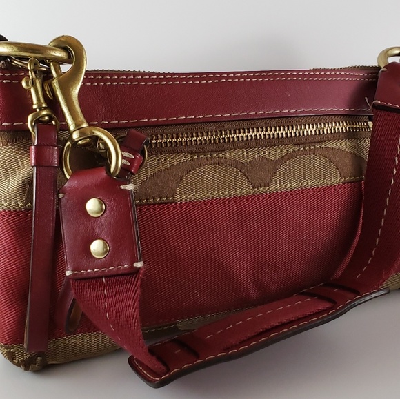 Coach Handbags - Coach Signature Stripe Demi Shoulder Bag